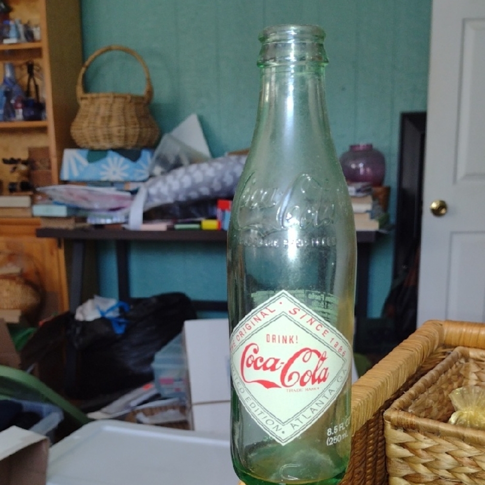 2008 Special Edition Atlanta GA Coca-Cola Embossed Glass Bottle with Red Logo